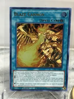 LED7-EN005 Blaze Cannon Ultra Rare 1st Edition NM Yugioh Card - Image 1