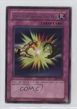 Two-Pronged Attack YuGiOh Legend of Blue Eyes White Dragon #LOB-061 2002 00em - Image 1