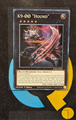 JUSH-EN036 K9-OO ''Hound'' Super Rare 1st Ed YuGiOh - Image 1