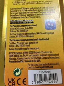Pokemon Quass Mini Can Art Card Sticker JPN Limited Edition Rare Model VHTF Anim - Image 2