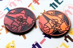 2 Pokemon Volkenion Coins JPN Limited Edition Rare Model VHTF Anime Trading Card - Image 1