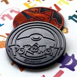 2 Pokemon Volkenion Coins JPN Limited Edition Rare Model VHTF Anime Trading Card - Image 2