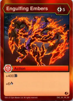 Bakugan Engulfing Embers Action 400B Battle Brawlers ENG_88_RA_BB CCG Card - Image 1