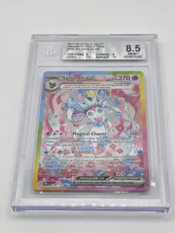 BGS 8.5 Near Mint Sylveon ex SIR 156/131 2025 Pokemon Prismatic Evolution Becket - Image 1