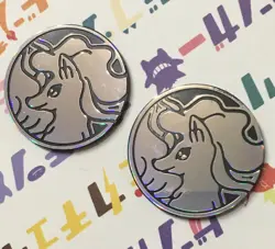 2 Pcs Pokemon Alola Kyukon Coin Silver JPN Limited Edition Rare Model VHTF Anime - Image 1