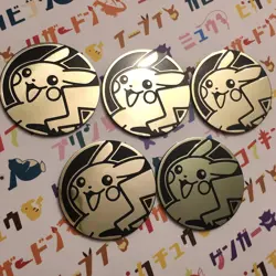 5 Pcs Pokemon Pikachu Jumbo Coin JPN Limited Edition Rare Model VHTF Anime Tradi - Image 1