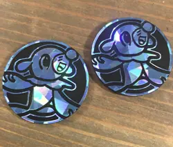 2 Pokemon Ashimari Coins JPN Limited Edition Rare Model VHTF Anime Trading Cards - Image 1