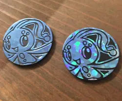 2 Pokemon Manaphy Coins JPN Limited Edition Rare Model VHTF Anime Trading Cards - Image 1