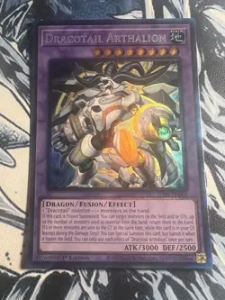 JUSH-EN006 Dracotail Arthalion Collector's Rare 1st Ed YuGiOh NM/M - Image 1
