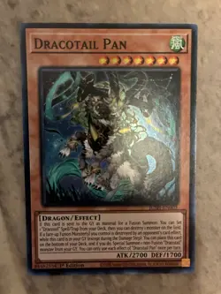 Yugioh! TCG - Dracotail Pan - Super Rare - JUSH-EN003 - Justice Hunters - 1st - Image 1