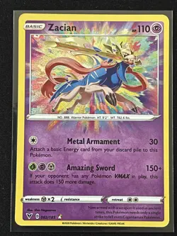 Pokemon TCG Vivid Voltage Zacian Amazing Rare Holo Card 082/185 - Image 1