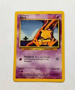 Pokemon PSA10 GEM MINT Abra 1st Edition BaseSet Shadowless 1995 Card 43/102 RARE - Image 1