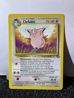 1999 Clefable Pokemon Card Jungle 17/64 TCG WoTC - Image 3