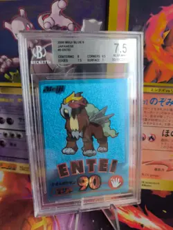 Pokemon Card Japanese Entei Blue Meiji Promo Chocolate BGS Beckett 7.5 - Image 1
