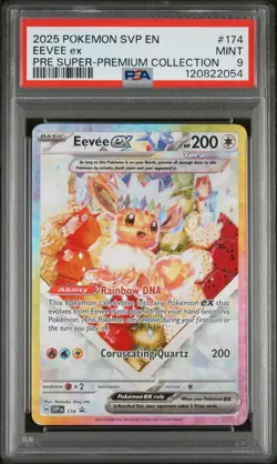 Pokemon Eevee TCG Prismatic Evolutions Black Star Promo Card 174 PSA 9 Mint - Image 1