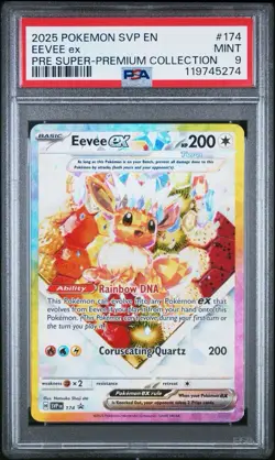 Pokemon Eevee TCG Prismatic Evolutions Black Star Promo Card 174 PSA 9 Mint - Image 1