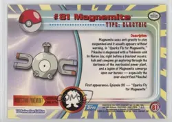 Magnemite Silver Foil Topps Pokemon TV Animation Edition Series 2 #81 2000 0x9e - Image 2