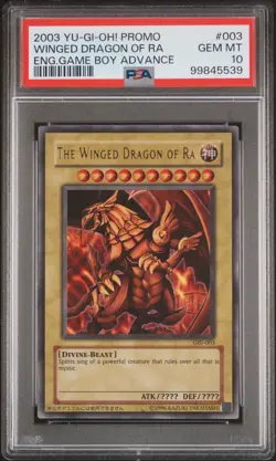 YUGIOH GBI-003 WINGED DRAGON OF RA GAME BOY ADVANCE ULTRA RARE PSA 10 - Image 1