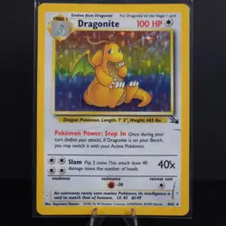 Dragonite 4/62 NM/LP -Vintage Holo Pokemon Card- Fossil Set - Image 1