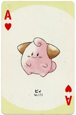 2000 Cleffa Ace of Hearts Pokemon Silver Part 2 Playing Card Japan Original - Image 2