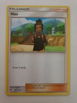 Hau 61/73 Uncommon Shining Legends Pokemon Card Near Mint - Image 1