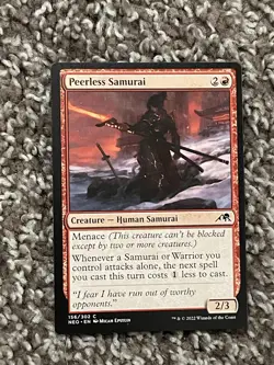 Peerless Samurai Kamigawa: Neon Dynasty MTG #156 Common - Image 1