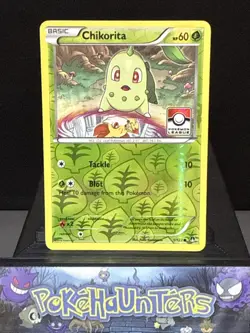 Pokemon Card Chikorita 1/122 League Promo Reverse Holo XY Breakpoint Light Play - Image 1