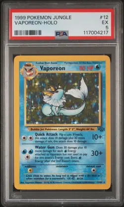 1999 POKEMON JUNGLE #12 VAPOREON-HOLO PSA 5 - Image 1
