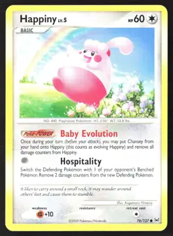 Happiny 76/127 Platinum Common Regular Pokemon Card - Image 1