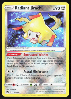 Radiant Jirachi 120/195 Sword & Shield - Silver Tempest Holo Pokemon Card - Image 1