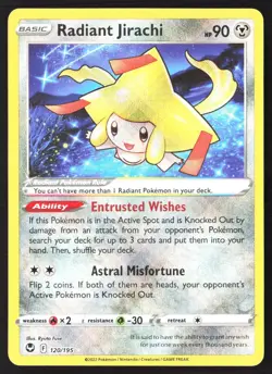 Radiant Jirachi 120/195 Sword & Shield - Silver Tempest Holo Pokemon Card - Image 3
