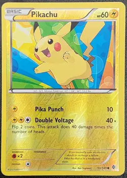 Pikachu 50/149 2012 Reverse Holo Boundaries Crossed Pokemon Card LP - Image 1