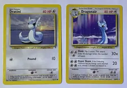 1999 Dragonair (18/102) and 2002 Dratini (72/110) Non-Holo Pokemon Cards - Image 1