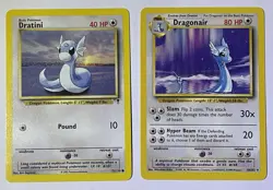 1999 Dragonair (18/102) and 2002 Dratini (72/110) Non-Holo Pokemon Cards - Image 2