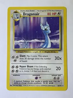 1999 Dragonair (18/102) and 2002 Dratini (72/110) Non-Holo Pokemon Cards - Image 3