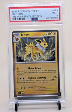 2025 POKEMON SVP EN SV BLACK STAR PROMO 169 JOLTEON PRE POSTER COLLECTION PSA 9 - Image 1