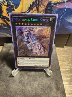 Yugioh! Infinitrack Earth Slicer INCH-EN009 Secret Rare 1st Edition - Image 1