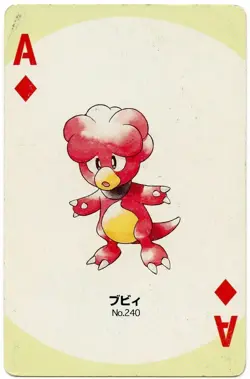 2000 Magby Ace of Diamonds Pokemon Silver Part 2 Playing Card Japan Original - Image 2