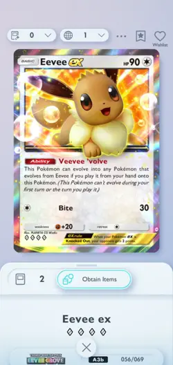 Eevee EX 4 Diamond Rare Card Pokemon Pocket Tcg Digital Trade NOT PHYSICAL CARD - Image 1