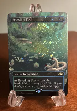 MTG Breeding Pool (Borderless) Unfinity Galaxy Foil UNF LP Shock Land Magic - Image 1