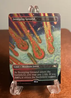 Stomping Ground MTG (Borderless) (Galaxy Foil) Unfinity LP Shock Land Magic - Image 1