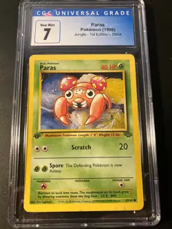 CGC 7 paras 1st edition jungle Pokemon - Image 1