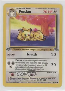 Persian 1st Ed. Pokemon Jungle #42 1999 12g7 - Image 1