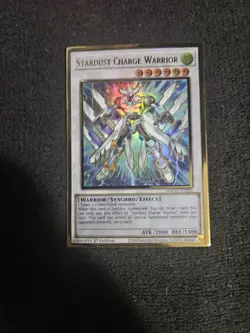Yugioh Stardust Charge Warrior MAGO-EN029 Premium Gold Rare 1st - Image 1