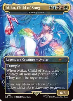 Child of Alara "Miku, Child of Song" - Extended Art SLD NM MTG - Image 1