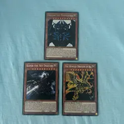 YuGiOh Egyptian God Card Set Obelisk, Slifer, Ra, TN19, Prismatic Secret Limited - Image 2