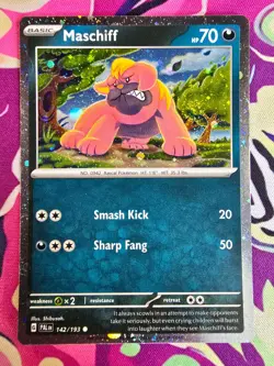Maschiff 142/193 Promo Cosmos Holo Paldea Evolved Pokemon Poke Rare TCG Card - Image 2
