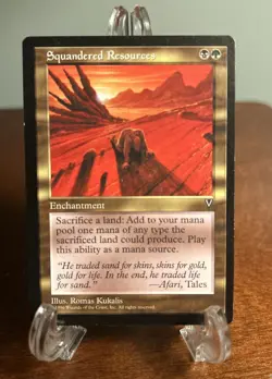 Squandered Resources MP MTG Magic the Gathering Visions Reserved List Rare - Image 1