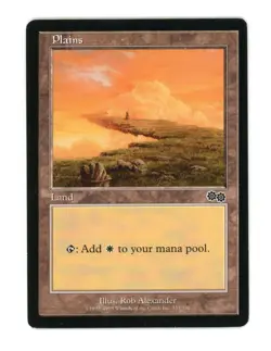 Plains Basic land Urza's Saga Magic the Gathering MTG LP - Image 1