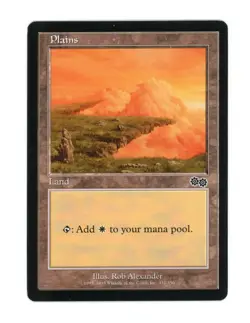 Plains Basic land Urza's Saga Magic the Gathering MTG LP - Image 1